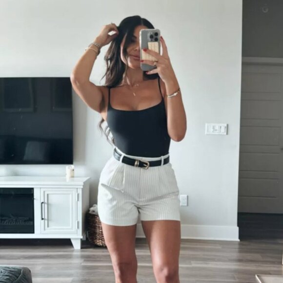 SKIMS Tops - SKIMS Fits Everybody Cami Bodysuit Black